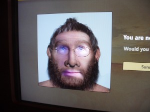 Professor Werth as a Neanderthal (with rare fossil eyeglasses)