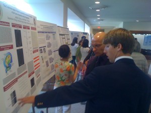 Robbie presenting his poster