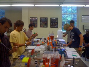 Molecular Biology students hard at work isolating phage