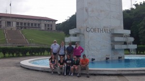 The class at the Goethals Memorial outside the Panama Canal Administration Building