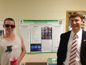 Kris Miller '13 and Greg Robertson '12 with their interpretation of "business casual" and an analysis of the effect of UV radiation on Arturo reproduction