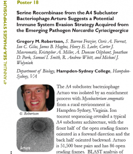 H-SC's program entry featuring the students who contributed to the phage project
