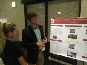 Spencer Wiles '15 presenting his work on Bacillus thuringiensis phage LargeMarge