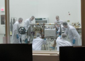 Scientists working at the NASA-Goddard Space Flight Center