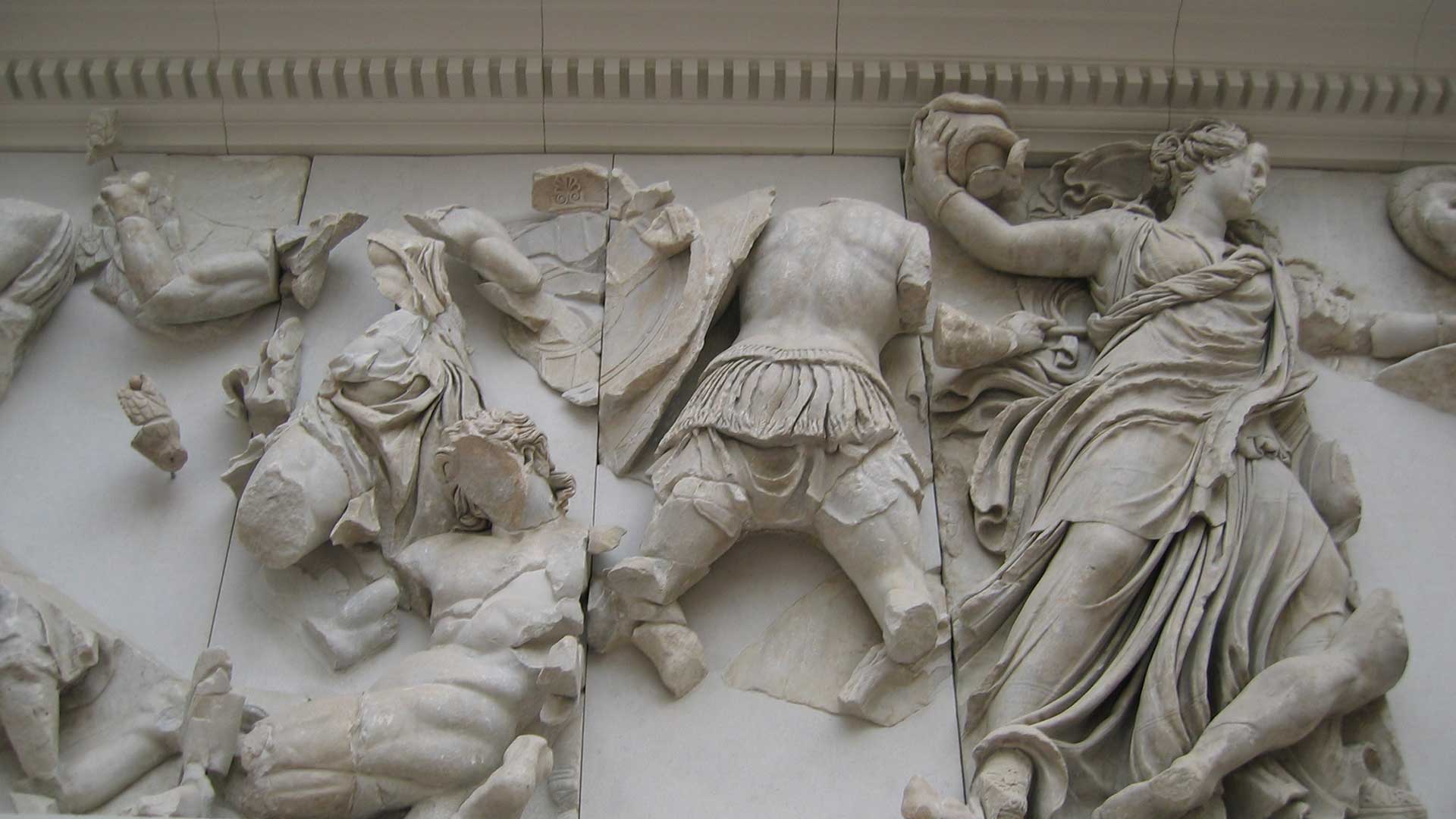 Detail of the Gigantomachy on the Altar of Zeus at Pergamon, Pergamon Museum, Berlin