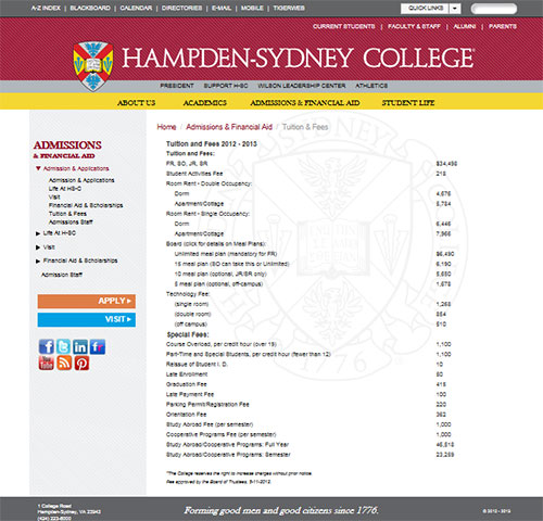 Tertiary page design