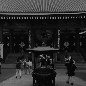 Senso-Ji in front of the temple and incense burner