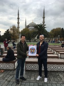 Nico and I visiting the Sultan Ahmed Mosque, Istanbul