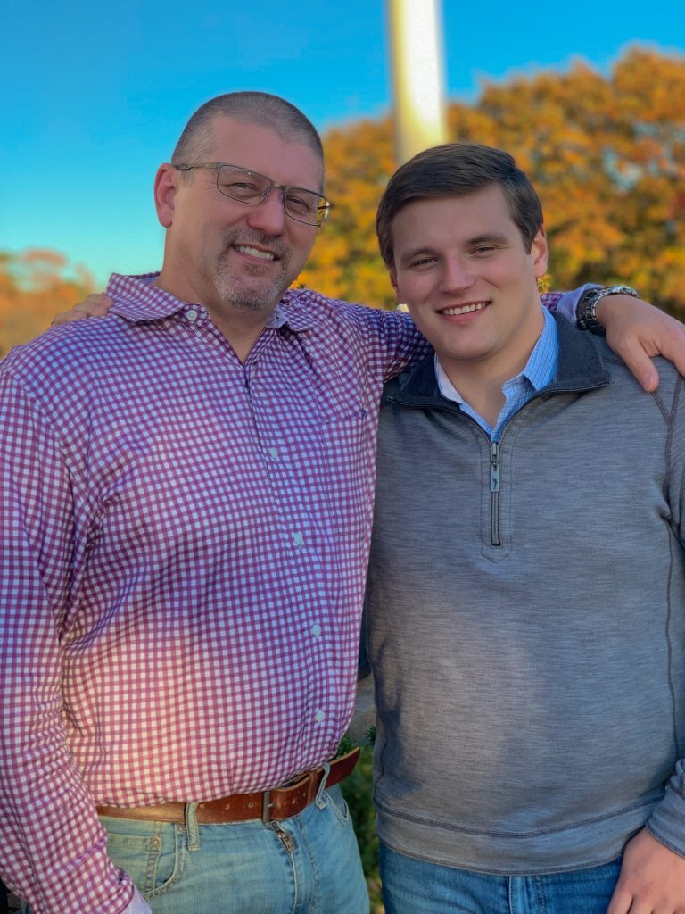 ason Covaney '22 with his father, Michael Covaney '93